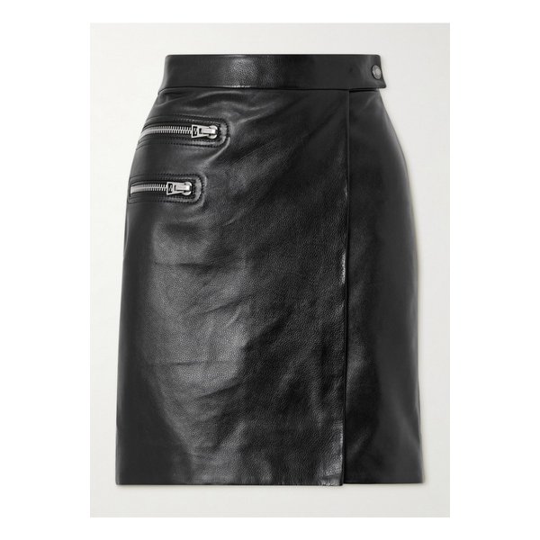 지퍼 디테일 텍스처 가죽 스커트 1647597325594582