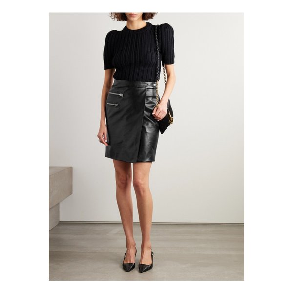 지퍼 디테일 텍스처 가죽 스커트 1647597325594582