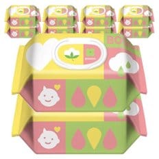  보솜이 퍼스트스킨 아기물티슈 도톰한 두꺼운 대용량 휴대용 유아 물티슈 캡형 70매 10팩