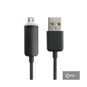 [SP369] Coms USB/Micro USB(B) 케이블(투명LED)Black