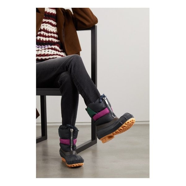 스텔라매카트니 베지테리언 가죽 트리밍 러버 퀼티드  쉘 앵클 부츠 17411127376033299