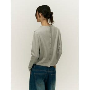 TWOWAY HIGH NECK BOUCLE TOP [LIGHT GREY]