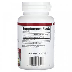, 크랜베리 농축물, 500mg, 캡슐 90정