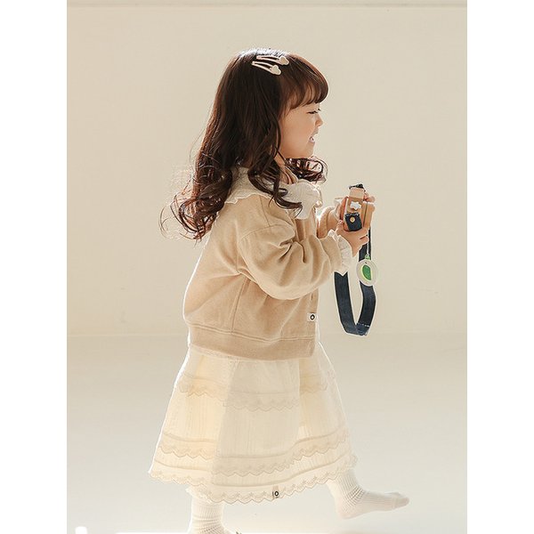 포근한 귀여움 - 유아 자수 가디건