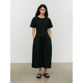 Shirring Dart Dress-black