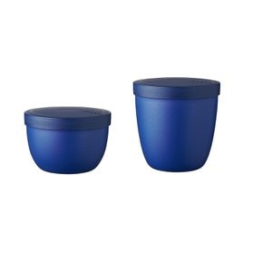 Mepal Snackpot Duo Pack Ellipse 메팔 샐러드 과일 간식 식사 샌드위치 보관 용기 Vivid Blue