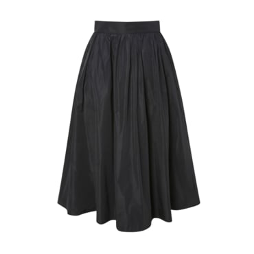질스튜어트뉴욕 25SS 블랙 셔링장식 실크혼방 플레어스커트 (JSSK5B600BK)