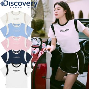 [24S/S] 디스커버리 DWTR46041 여성 애슬레저 크롭 반팔 반팔티셔츠 라운드 티셔츠