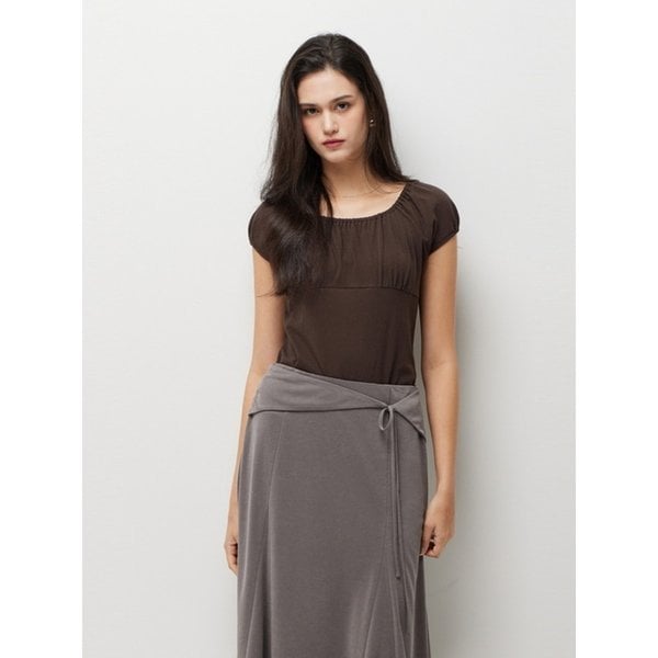 SIS 슈가 셔링 캡소매 티셔츠_SATSZ1631BR