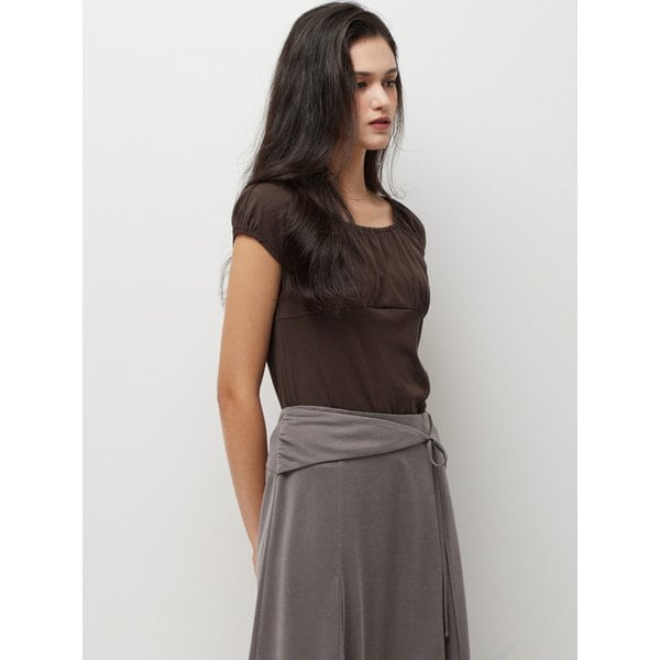 SIS 슈가 셔링 캡소매 티셔츠_SATSZ1631BR