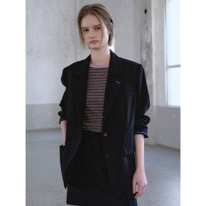 Back Detail Semi Overfit Jacket  Black (KE6311M015)