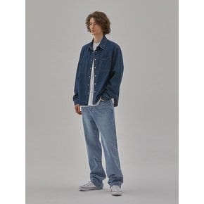 DENIM SEMI OVER FIT STON WASHING SHIRKET INDIGO