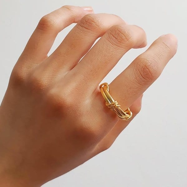 [옷자락] 여자 데일리 레이어드 꼬임 프리사이즈 반지