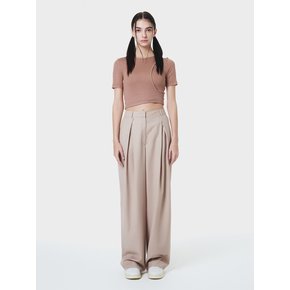 DOUBLE PINTUCK WIDE PANTS BEIGE MBCSPA001BE