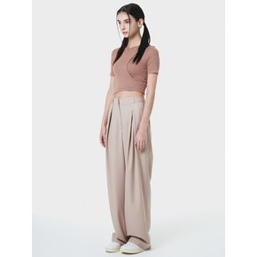 DOUBLE PINTUCK WIDE PANTS BEIGE MBCSPA001BE