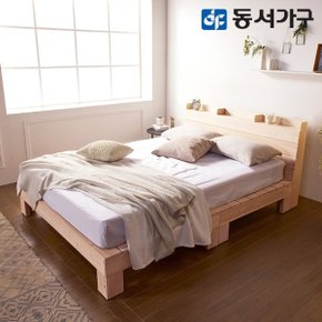 힐링 피톤치드 수납헤드 편백나무 ALL 원목 프레임 퀸 Q 침대+본넬 ...