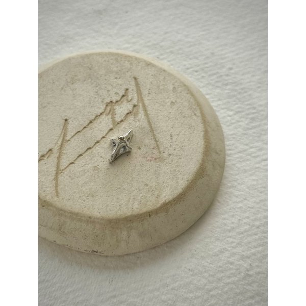 silver twotone lodestar earring