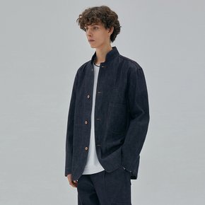 DENIM STAND CALLAR TAILORED JACKET INDIGO