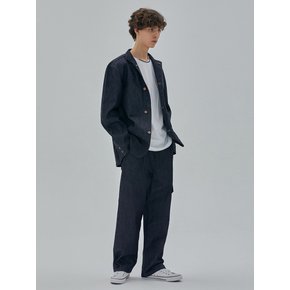 DENIM STAND CALLAR TAILORED JACKET INDIGO