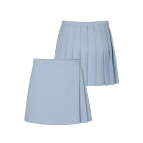 PLEATED COURT WRAP SKIRT_Blue