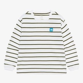 [노스페이스키즈 공식] NT7TR04S 키즈 글랜 스트라이프 긴팔 라운드 티_WHITE