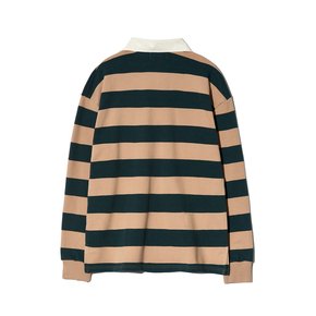 LACE UP STRIPE RUGBY TEE (BEIGE)