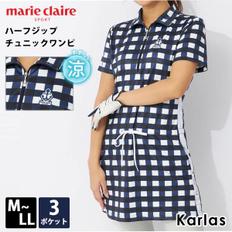 3137032 marie claire GOLF 마리크레일 골프 웨어 원피스 반소매 하프 Zip 튜 CA3235149