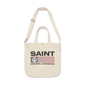 SP PEACE LOGO 2WAY ECO BAG-IVORY