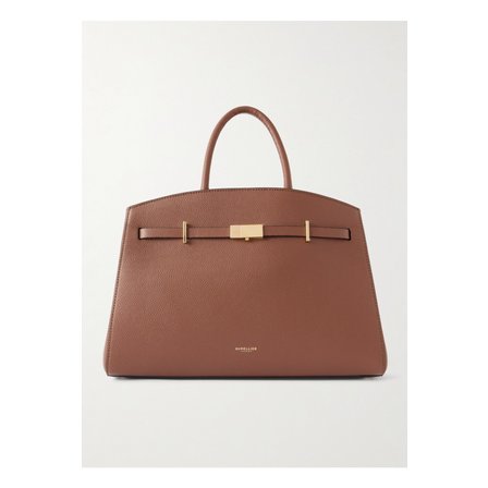 DEMELLIER 드멜리어 더 허드슨 미디 텍스처 가죽 토트 탠 브라운 46376663162913539