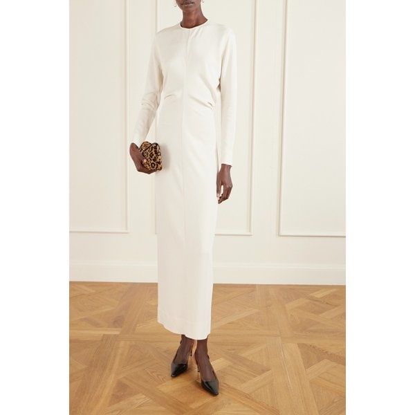 가더롭 개더 크레이프 맥시 원피스 46376663162936250