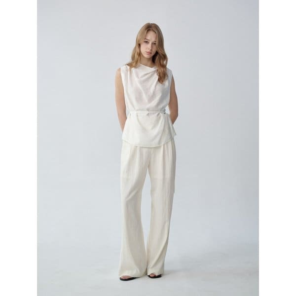 BONY Cowl Belted Blouse (Soft Cream)