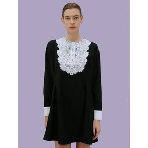 레이스 턱 블랙 원피스_Lace Tuck Black OP