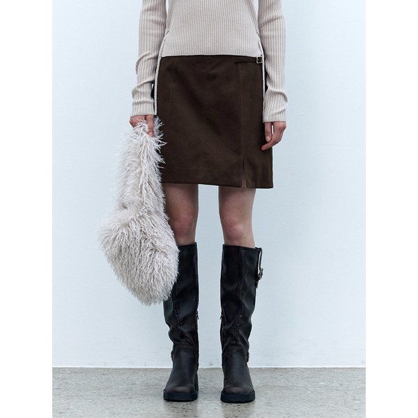 몰스킨 벨티드 스커트 BROWN