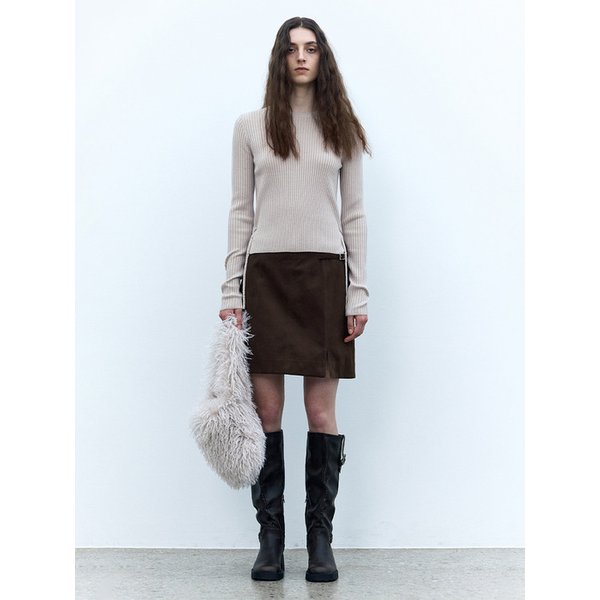 몰스킨 벨티드 스커트 BROWN
