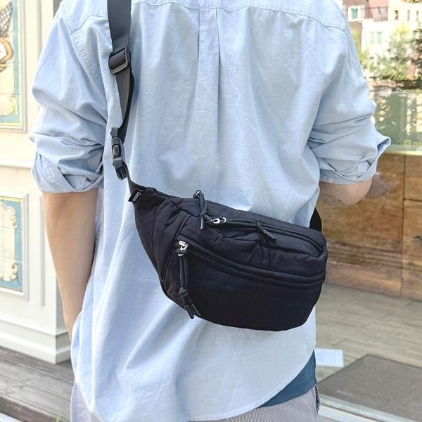 [옷자락] 남녀 공용 수납형 지퍼 경량 크로스백 운동용 컬러백