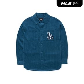 [엠엘비코리아공식] [정상가 149,000원] 베이직 미디움로고 코듀로이 오버핏 셔츠 LA (D.Blue)