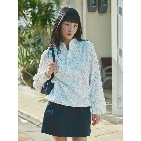 FLORAL WAFFLE TOP (WHITE)