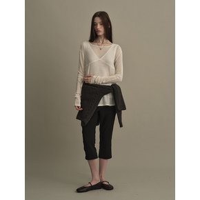 LEAF WOOL LAYERED TOP (cream ivory)