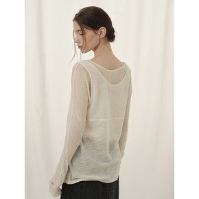LEAF WOOL LAYERED TOP (cream ivory)