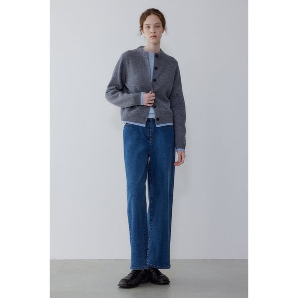 배색 라인 울 가디건 IA15451020172