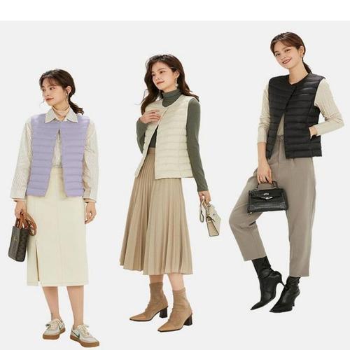 여성 6컬러 가을 겨울 오리털 경량조끼 패딩조끼(1)