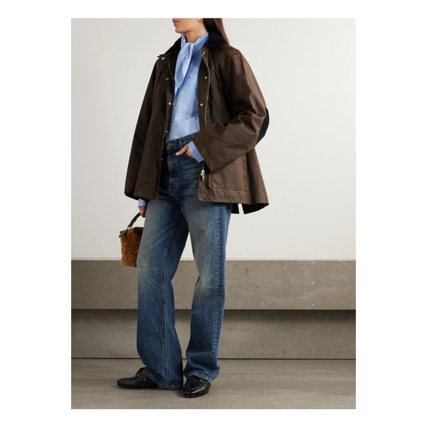 오버사이즈 코듀로이 트리밍 왁스  코튼 재킷 브라운 1647597343134937