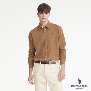 유에스폴로 [U.S. POLO ASSN.] FW 남성 코튼 클래식 셔츠_BROWN