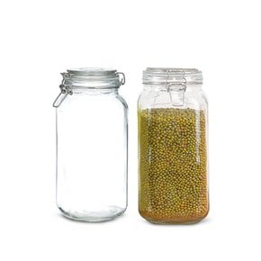 1+1 벨런 유리 밀폐용기 사각 2100ml / 캐니스터 유리병 잼병 원두보관용기