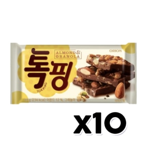 톡핑 아몬드&그래놀라 초콜릿간식 43g x 10개