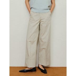 Aude Turn Up Cuff Pants - Beige