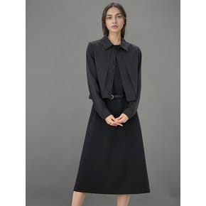 Sweat Long Sleeve Dress _Black