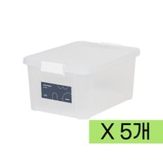 심플 스텝 리빙박스 19.5L x 1box (5개)  화이트 반투명/수납정리/리빙박스/플라스틱박스/정리