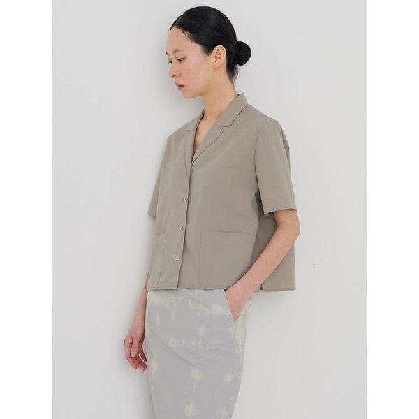 Light cotton tailored shirt deep beige