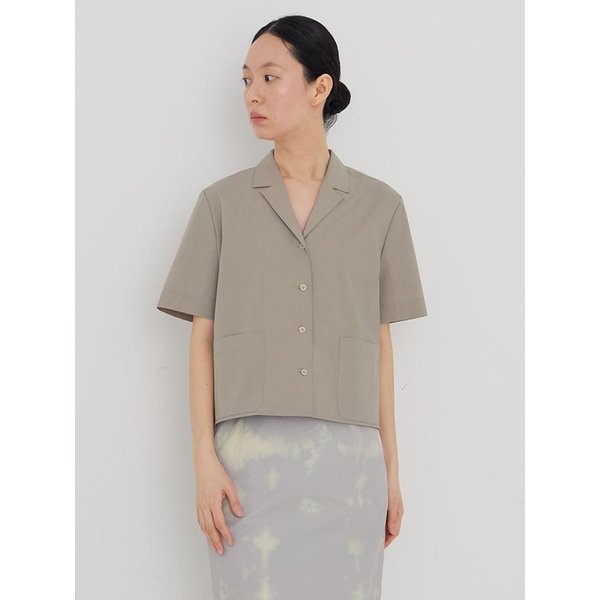 Light cotton tailored shirt deep beige